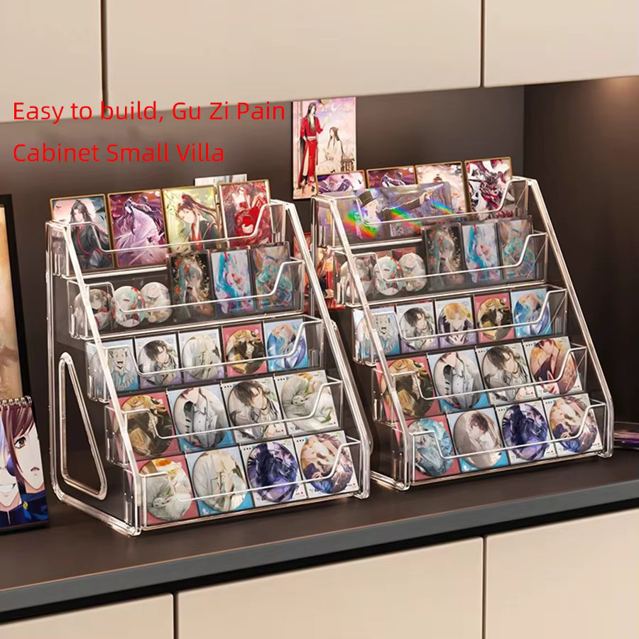 Abgestufter Bar-Präsentationsständer aus Acryl in Transparent für Desktop-Displays und kleine Karten - Bild 2