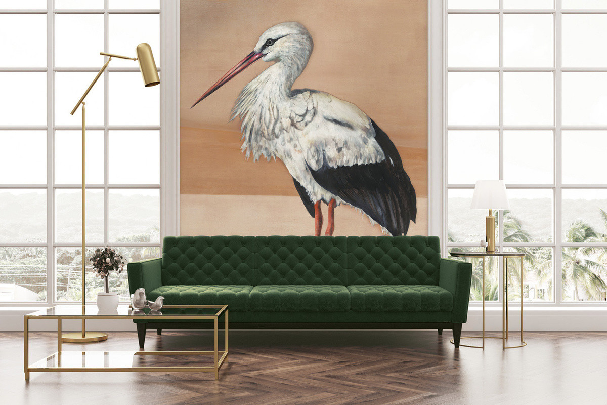 Coordonné Wandtattoo Stork Mother in Beige - Bild 1