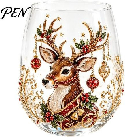 Chanyuejinming Weihnachtsmann Teetassen aus Glas mit 3D-Prägung in Transparent - Bild 1