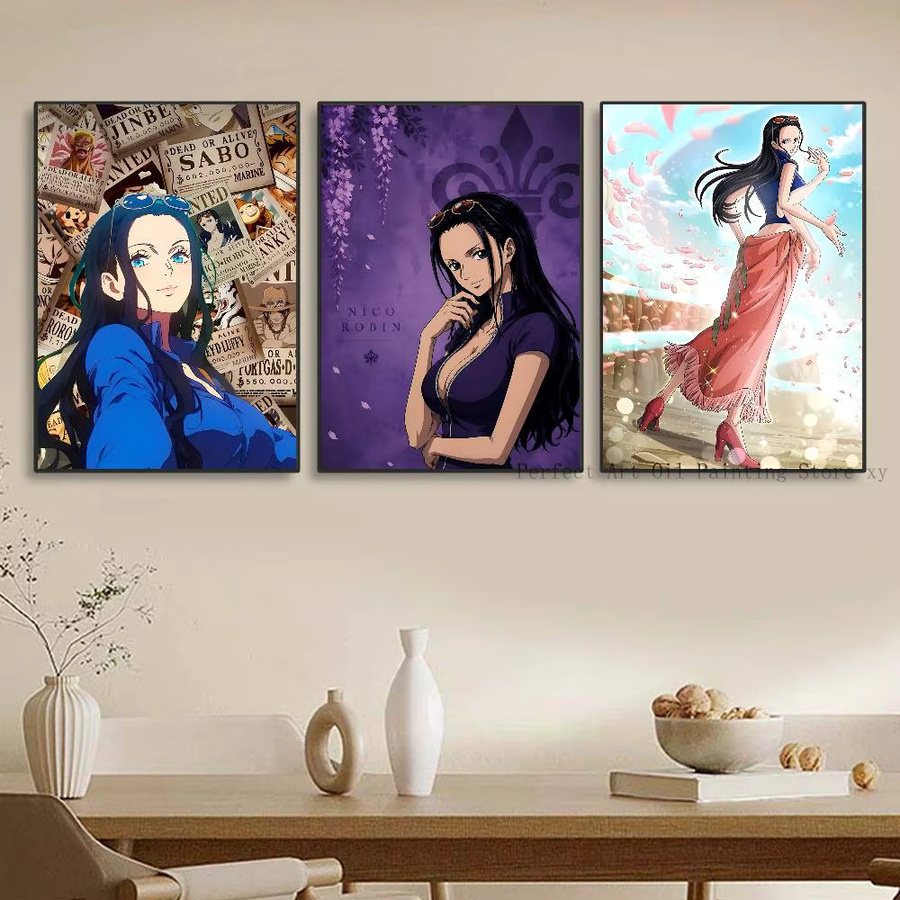 Selbstklebendes One Piece Nico Robin Poster aus Papier, wasserfestes Anime Wandbild in Mehrfarben - Bild 3