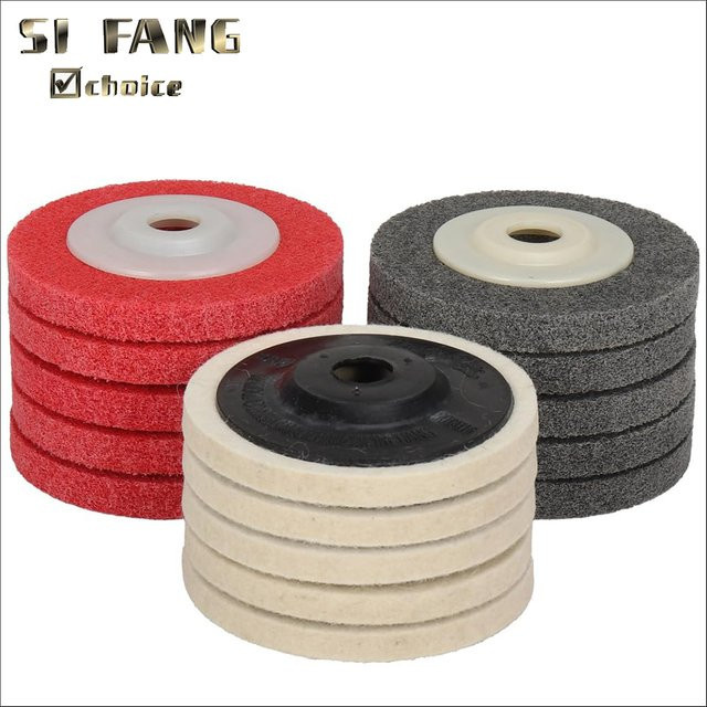 SI FANG Wolle Polierscheibe aus Filz für Winkelschleifer, 4 Zoll, Weiß, ideal für Metall, Marmor, Glas und Keramik - Bild 1