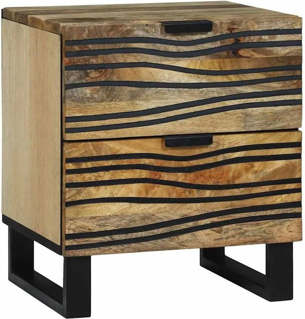vidaXL Nachttisch aus massivem Mangoholz in Braun, B/T/H: 40 x 33 x 46 cm - Bild 1