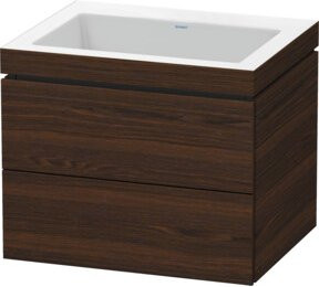 Duravit L-Cube Waschtischunterschrank c-bonded, wandhängend, Braun, B/T/H: 60 x 48 x 50 cm - Bild 1