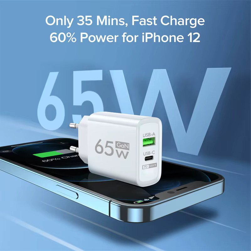 Maerknon GaN Total 65 W PD USB-C Schnellladegerät Wandladegerät in Weiß - Bild 3