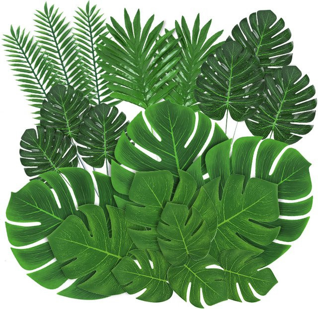 ZQNYCY Künstliche Monstera-Blätter aus Seide in Grün für deine Dekoration - Bild 1