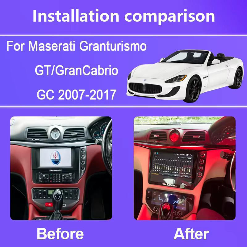 Roadonline Android 15 Multimedia Player für Maserati Granturismo GT GranCabrio GC 2007-2017 mit 10,4 Zoll Display, GPS, 4G und CarPlay in Schwarz - Bild 2