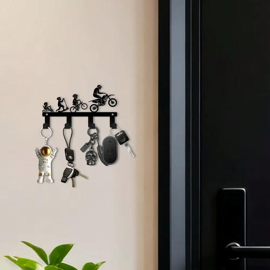 CIFBUY Schwerlast-Schlüsselhalter aus Metall in Schwarz, wandmontierter Metallhaken für Büro, Küche und Bad - Bild 2