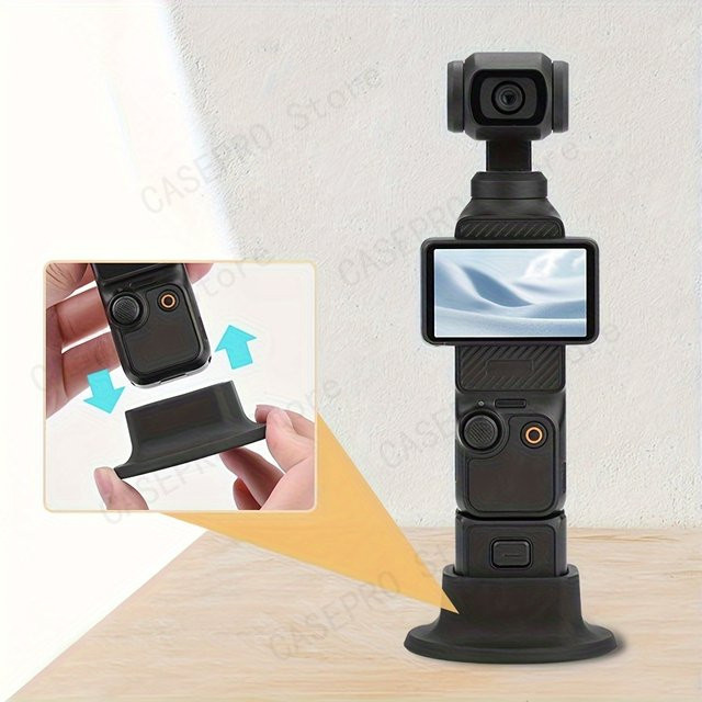 DJI Osmo Pocket 3 Silikon Griff in Schwarz mit rutschfester Basis für Action-Kameras - Bild 1