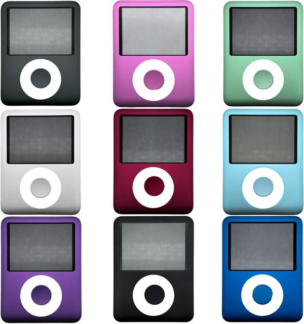 Apple Ersatz Gehäuseabdeckung für iPod Nano 3. Generation A1236 mit Knopf und Sichtfenster in Schwarz und Multicolour - Bild 1