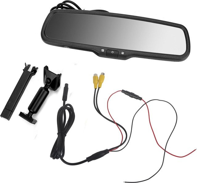 VehicleKit Auto Rückspiegel mit 4,3 Zoll Dimmen Monitor in Schwarz - Bild 1