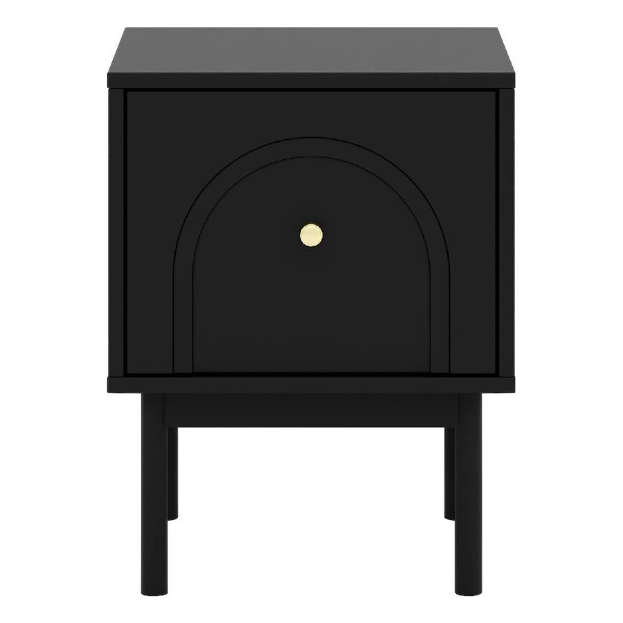 Nachtkonsole WIPMEB modern in Schwarz und Gold Optik B/H/T: 41,5 x 39 x 53,5 cm - Bild 2