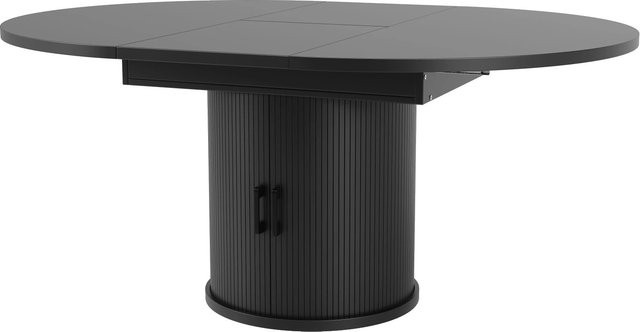 okwish Esstisch ausziehbar rund in Schwarz, B/T/H: 118 x 118 x 76,8 cm - Bild 1