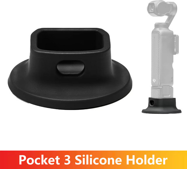DJI Osmo Pocket 3 Silikon Halter Desktop Ständer Basis Adapter in Schwarz - Bild 1