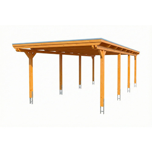 SKANHOLZ Carport Emsland aus Fichte mit EPDM-Dach in Eiche hell und braun, B/T/H: 846 x 402 x 242 cm - Bild 3