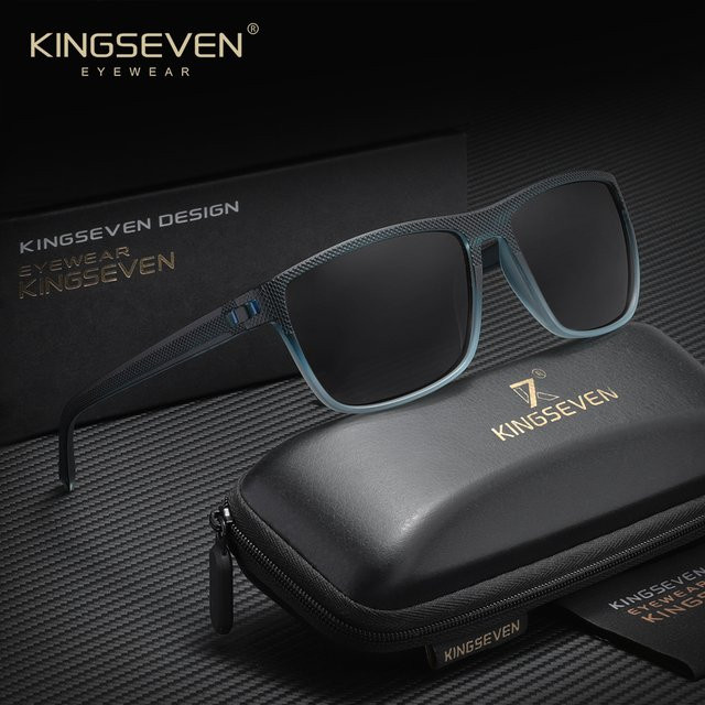 KINGSEVEN Sonnenbrille, Unisex, Vollrand, Kunststoff, Schwarz, polarisiert - Bild 1