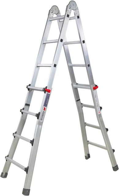 PROREGAL APOLLO 3-in-1 Mehrzweckleiter aus Aluminium in Silber, 4 Meter Höhe, Traglast 150 kg - Bild 1