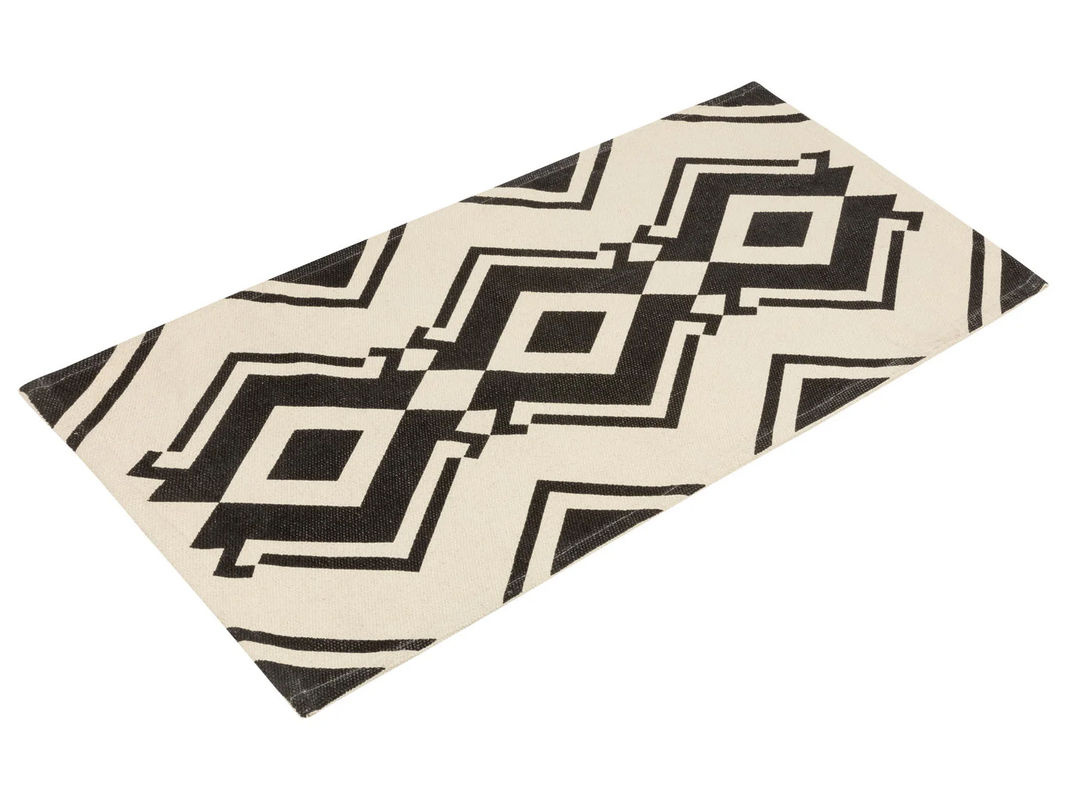 LIVARNO HOME Baumwollteppich in Schwarz und Beige, Breite: 67 cm - Bild 2
