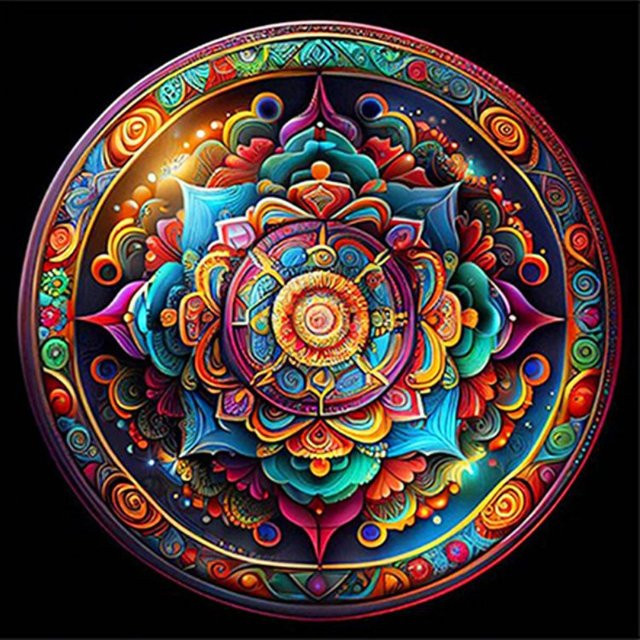YUTTEE Mandala-Diamant-Gemälde Set 5D-DIY Blumenmosaik in Mehrfarbig, B/H: 20 x 20 cm - Bild 1