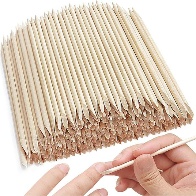 Nibiru DU Nail Art Orange Holz Sticks, 100/50 Stück, Nagelhautschieber - Bild 1
