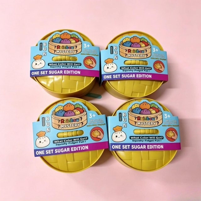 BC Pet Supplies Gedämpftes Brötchen Quetsch-Fidget-Spielzeug, Plüsch-Stressabbau-Sensorik-Spielzeug mit Glitzerperlen - Bild 1