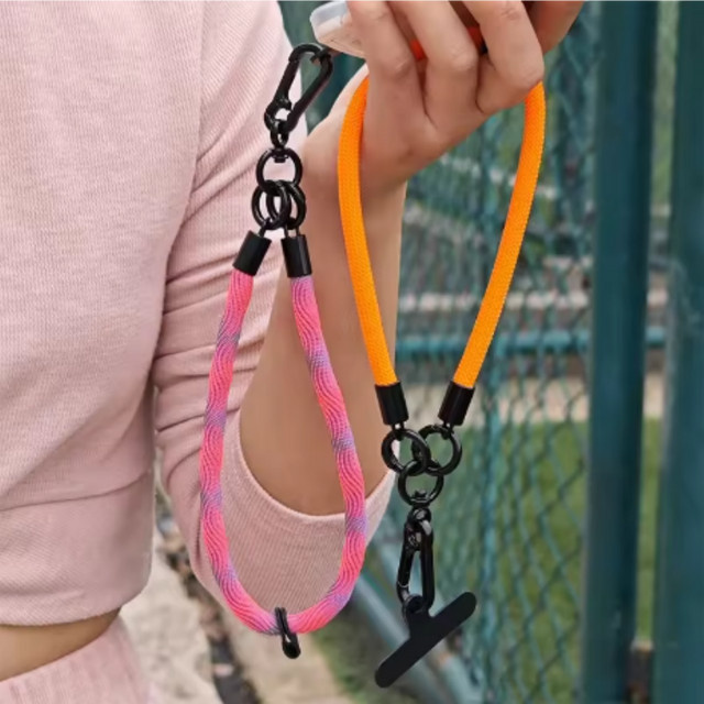 WSSHE Handy-Lanyard in Lila, modisches Twist-Seil als Anti-Verlust-Anhänger und Handgelenkband - Bild 1