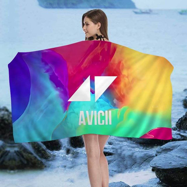 Strandtuch Dj A-Avicii Logo von JMG Household Supplies, bunt, Mikrofaser und Baumwolle, schnelltrocknend und sandfrei, B/B: 76 x 182 cm - Bild 1