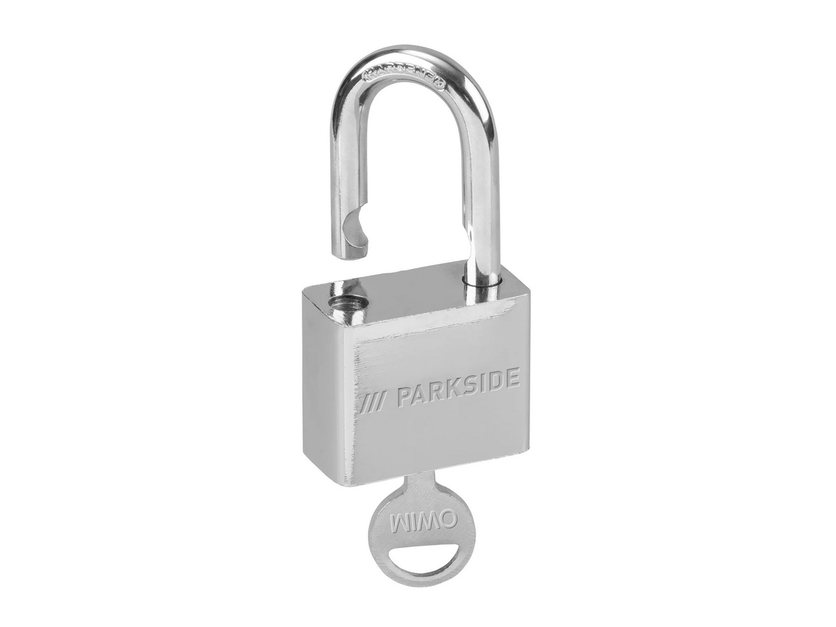 Parkside Vorhängeschloss Set aus Stahl in Silber mit Schlüssel, 2er Set - Bild 2