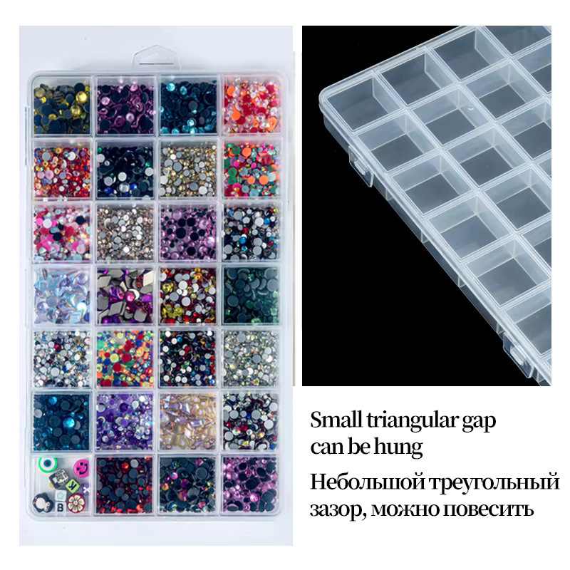 QIAO Kunststoff-Organizer transparente Aufbewahrungsbox mit verstellbaren Trennwänden für Schmuck, Perlen und DIY-Handwerk - Bild 3