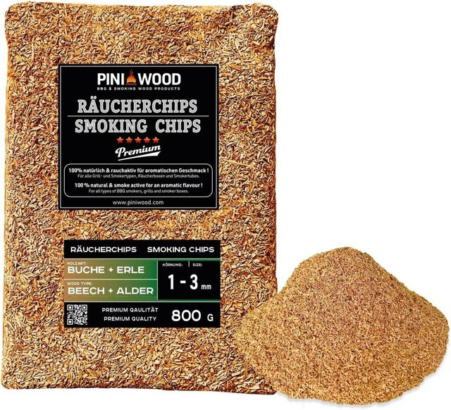 PINI Räucherchips Buche und Erle Gemischt 800 g - Bild 1