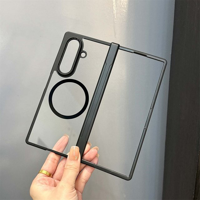 Fold7 Magnetische MagSafe Handyhülle für Samsung Galaxy Z Fold 7 5G, Transparent, Matt mit Scharnier-Schutz - Bild 1
