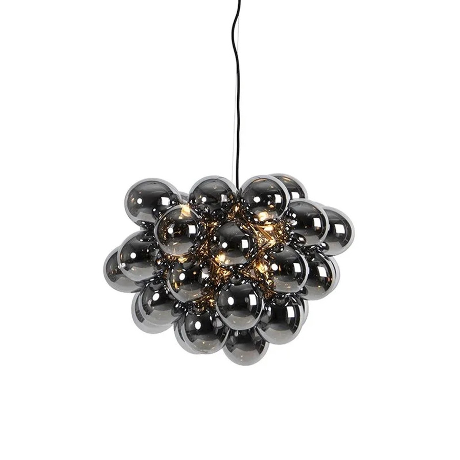 QAZQA Art Deco Hängelampe Uvas in Schwarz mit Rauchglas und 8 G9 Leuchten, höhenverstellbar und dimmbar - Bild 2