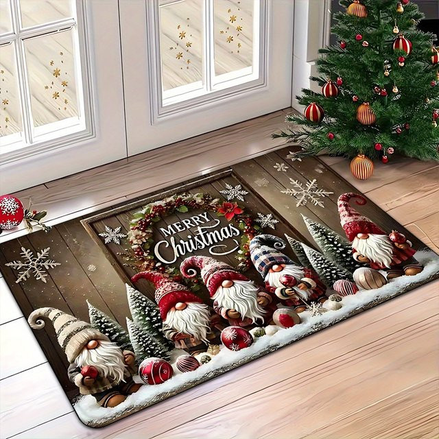 ZZN Weihnachtliche Fußmatte mit Weihnachtsmann-Design in Multicolour, B/T: 60 x 40 cm - Bild 1