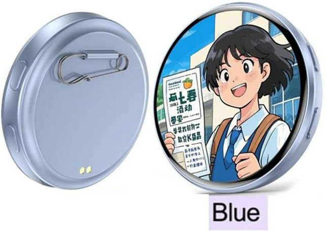 Meiteai-All Anime Dynamisches Elektronisches Abzeichen mit Bluetooth und 1,7 Zoll Touchscreen in Blau - Bild 1