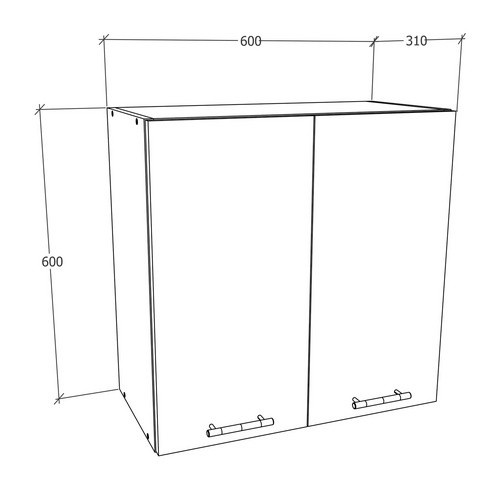 VCM Hängeschrank Esilo in Grau, B/H/T: 60 x 60 x 31 cm - Bild 2