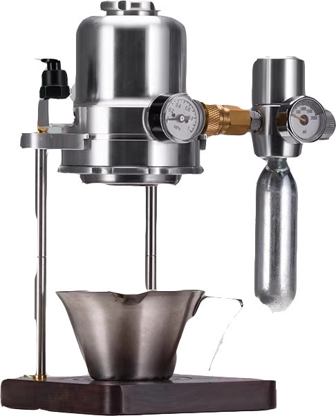 YunlinLi Manueller Tragbarer Espresso-Kaffeebereiter mit Mini-Luftpumpe in Silber - Bild 1