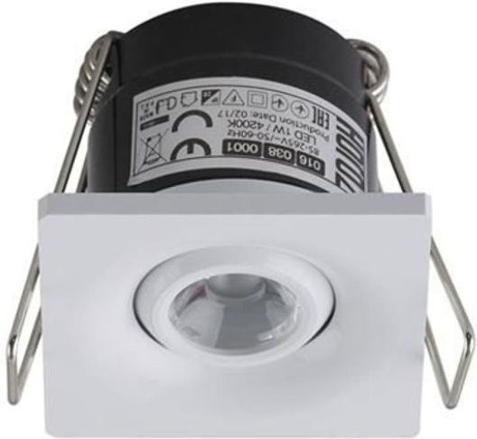 Mini LED-Spot quadratisch schwenkbar, 1W, 4200K Kaltweiß, Weiß - Bild 1