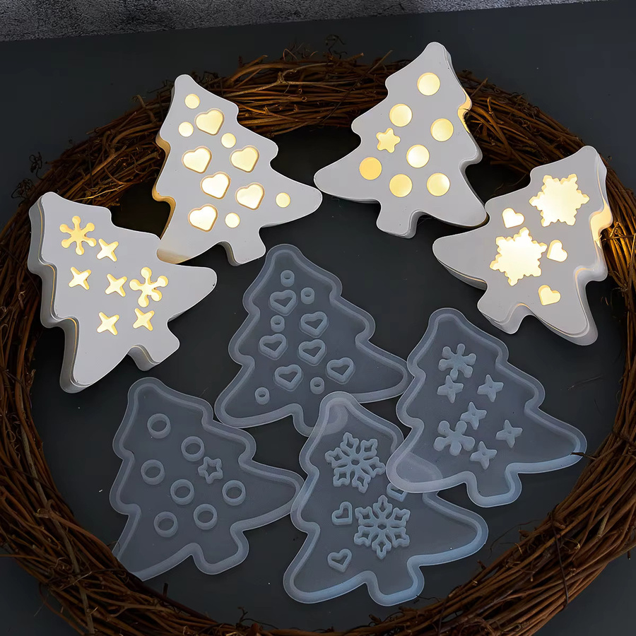 UDOCOOL Silikonform für Weihnachtsornamente zur DIY-Gestaltung von Gips- oder Harz-Dekorationen in Weiß - Bild 4