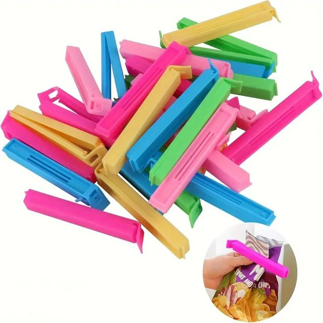 Bunte Dichtungsklammern aus Kunststoff für Plastiktüten, wiederverwendbare Versiegelungsklemmen zur Aufbewahrung von Snacks, Mehrfarbig - Bild 1