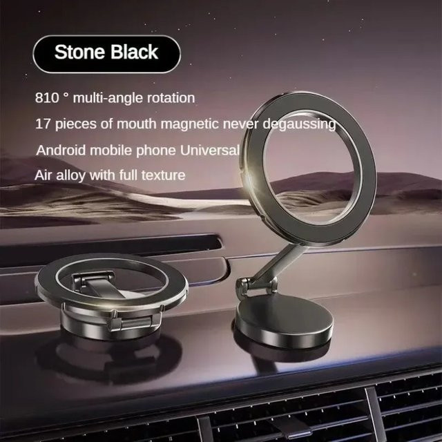VIKEFON Magnetische Auto-Handyhalterung und faltbarer Desktop-Smartphone-Ständer für MagSafe iPhone, Samsung und Xiaomi in Schwarz - Bild 1