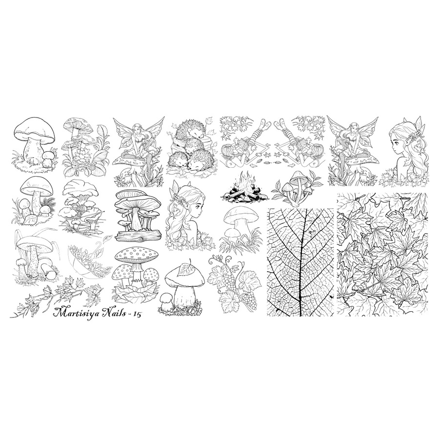 XMQ Nail Art Stamping Plates Herbst Templates Raining Day MN15 - Bild 3