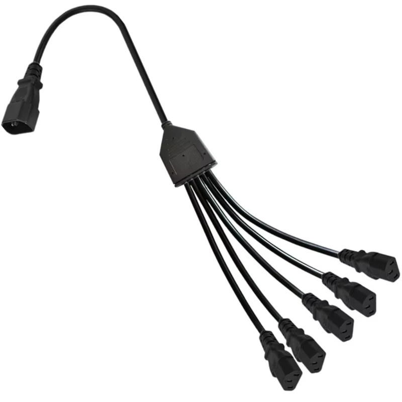 BSN Stromkabel Splitter Adapter IEC C14 auf 2/3 IEC C13 Stecker in Schwarz - Bild 2
