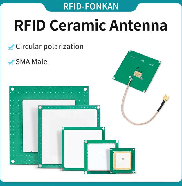 Fonkan UHF RFID Keramik-Antenne mit zirkularer Polarisation, Farbe: Grün - Bild 1