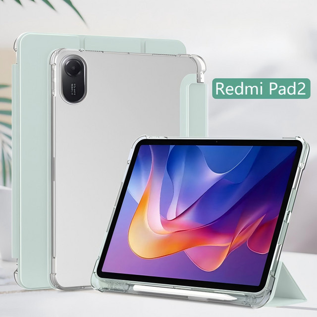 Xiaomi Schutzhülle mit Stifthalter und Flip-Stand-Funktion für Redmi Pad und Xiaomi Pad Serien in Transparent Grün - Bild 1