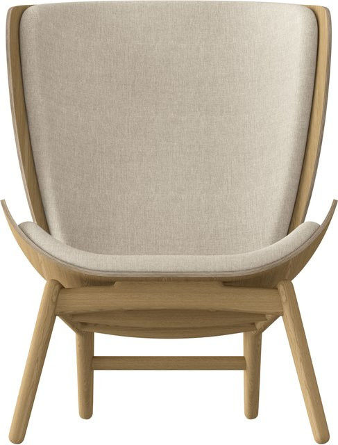 UMAGE The Reader Sessel in Weiß mit Eichenholzgestell und Armlehnen im skandinavischen Stil, H: 105,0 cm, B: 78,0 cm, T: 91,0 cm - Bild 1