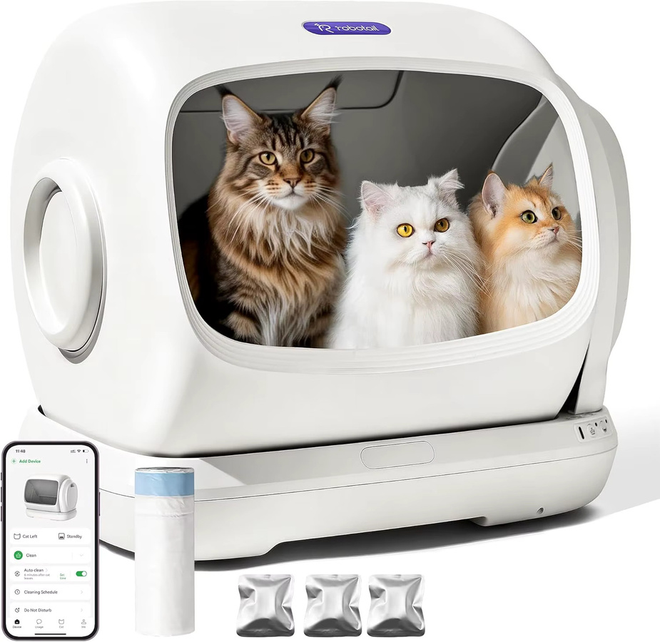 UBPET C42 XXXL Automatische Katzentoilette in Weiß, Halboffene Elektrische Selbstreinigende Katzentoilette mit 106L Volumen für Mehrkatzen-Haushalte - Bild 6