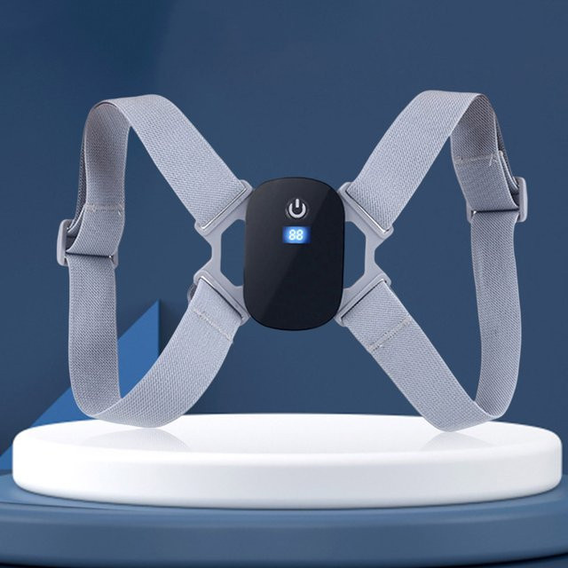 APWIKOGER 8-förmiger Schulter-Trainingskorrektor mit intelligentem Sensor und Vibrationsalarm in Grau, verstellbarer Rückenkorrekturgürtel für Kinder und Erwachsene - Bild 1