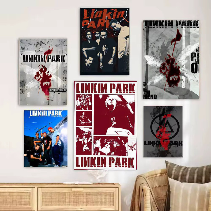 Trends International Linkin Park Poster, selbstklebender Wandaufkleber aus Papier, Mehrfarbig, Breite: 20,0 cm, Höhe: 20,0 cm - Bild 5