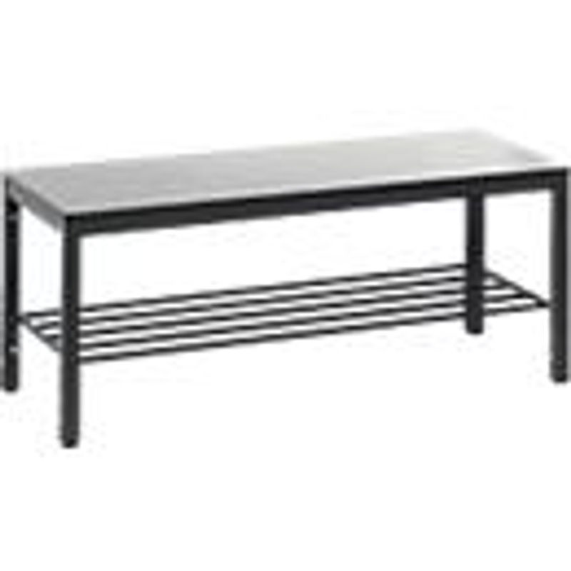 C+P Umkleidebank Basic Plus mit Schuhrost, Dekor Silbergrau, Gestell Schwarzgrau, H x B x T: 40,1 x 100,0 x 35,3 cm - Bild 2
