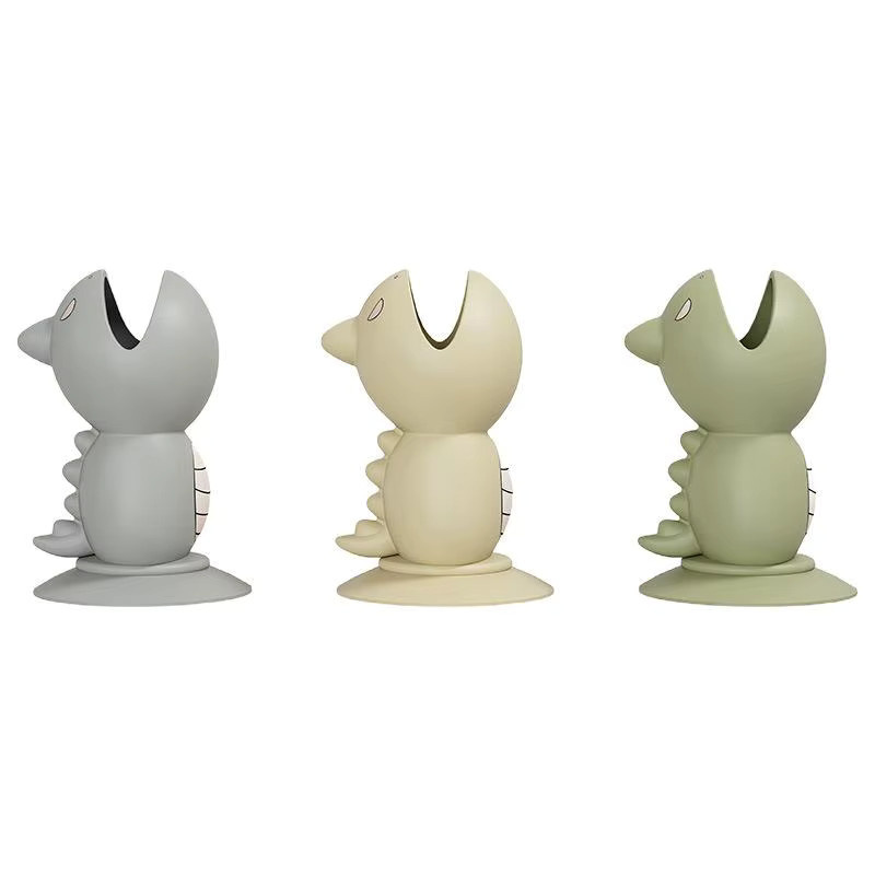 JETTING Zahnbürstenhalter aus Silikon mit Cartoon Fisch Design für Badezimmer und Reisen, beige und multicolour - Bild 3