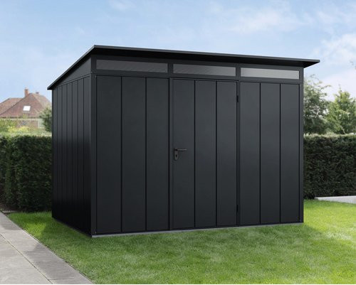 Ecostar Gerätehaus Elegant-P aus Metall in Grau mit B/H/T: 302,8 x 232,3 x 238 cm - Bild 1
